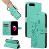 SRISHP Cover per iPhone 8 Plus/iPhone 7 Plus, Magnetica Cover a Libro con Slot per Schede, Custodia in PU Pelle Portafoglio per iPhone 8 Plus/iPhone 7 Plus, Verde