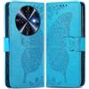 MOJIA Cover in Pelle per Oukitel C5, Custodia Premium a Portafoglio con Interno Case in TPU e Porta Carte [Cinturino da Polso in Regalo]. Blu