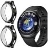 Niboow TPU Cover [2 Pezzi] per Huawei Watch 4 (Nero+Nero) | Delicato, Resistente ai Graffi, Antiurto, Paraurti per Orologio, Morbida Protezione Custodia per Huawei Watch 4