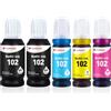 Clywenss 104 Inchiostro Compatibile per Epson 104 102 Multipack per Ecotank ET-2820 ET-4850 ET-2850 ET-2810 ET-3850 ET-4800 ET-2821 ET-2840 ET-4856 ET-2851 814, 5 Confezione (2 nero, ciano, magenta