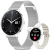 Atopment Smartwatch Donna Uomo 2026 Durata Piu Giorni 1.32Amoled Rotondo Digitale Ultrasottile Elegante Impermeabile Notifica App Esercizio Fitness Chiamata Bluetooth Compatibile Android e Ios (Argento)