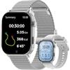 SGDDFIT 2,01 AMOLED Smartwatch Donna con Chiamate Bluetooth 5,2/Numerazione, Smartwatch Compatibile Samsung Huawei Android Contapassi GPS Condiviso Orologio 123 Sport Cardiofrequenzimetro (Argento)