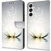 CLM-Tech Custodia compatibile con Samsung Galaxy A17 5G / A26 5G - Sintetica Pelle Cover, Portafoglio con Funzione Supporto e Slots, Case Lampada Lotus