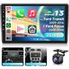 VECHTEL 2G&64G 9 Autoradio per Ford Transit 2009-2016/ Ford Focus 2005-2008 con Carplay Android Auto Wireless Android 15,Bluetooth RDS/FM Radio,Wi-Fi GPS Navi,Telecamera posteriore AHD