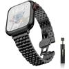 Niboow Metallo Cinturino per Apple Watch 42mm(Series 12/11) 38mm 40mm 41mm | per Apple iWatch SE 3 2 1 Series 12 11 10 9 8 7 6 5 4 3 2 1, Donna Uomo Acciaio Inossidabile Cinturini, Nero