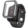 N NEWTOP Cover Pellicola 2in1 Compatibile per Apple Watch Serie 7/8 Custodia Protettiva Vetro Temperato Case Rigida Colorato Scocca Protezione Totale Ultra Sottile HD Soft Corpo Unico (41mm, Silver)