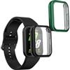 kwmobile Set 2x Custodia Smartwatch Compatibile con Samsung Galaxy Fit 3 Cover - Case Silicone Protezione Orologio Fitness nero/verde
