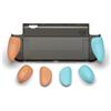 Savage Raven by Skull & Co. GripCase for Nintendo Switch 2: Dockable Soft Protective Case with Replaceable Grips [to fit all hands sizes], Neon Blue & Red