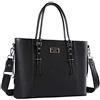 MOSISO Borsa Tote Laptop 17-17,3 Pollici, Borsa a Tracolla Pelle PU Compatibile con Macbook e Notebook, Grande Capacita con Scomparto Imbottito, Nero