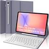 IVEOPPE Cover Tastiera per Samsung Galaxy Tab S10 Lite/S9 FE/S10 FE 10.9/S9 11, Tastiera Italiano QWERTY Bluetooth Senza Fili Staccabile, Custodia con Portapenna, Viola Grigio