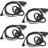 HYSHIKRA Walkie Talkie Auricolare con microfono, 1 pin 2,5 mm Auricolare a forma di D compatibile con Motorola TLKR T92 H2O T42 T62 T82 Extreme T80 Extreme Radio (4 pezzi)