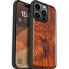 Carveit Custodia Compatibile con MagSafe per iPhone 15 Pro Case, Legno Cover avec Magnetico per Apple 15 Pro Custodia Paraurti Robusto TPU (Rosea-Bussola vichinga)