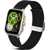 RoYiio Nylon Cinturino per Amazfit Active 2 Square/Active 2/Cheetah Square Cinturino Comodo Traspirante 20mm Cinturini Ricambio per Amazfit GTR Mini/GTS 4 Mini/Bip 3 Pro/GTS 3 - Nero