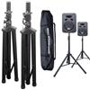 Drall 2 pezzo Speaker Stand treppiede per altoparlanti audio con 3,5 cm flangia standard - regolabile in altezza da 100 a 180 cm, fino a 60 kg - con 1 x borsa Modello: BS3x2_BS3TKx1