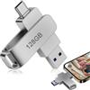 Ailah Chiavetta USB 128GB Type-C + USB 3.0, Doppia Interfaccia, Compatibile con Smartphone, Tablet, PC e MacBook, Corpo in Metallo Rotante, Backup Foto e Video, OTG Plug & Play