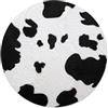 younikat Tappetino per mouse con motivo mucca, diametro 22 cm, rotondo, motivo animale, stampa animale, pelliccia, tappetino per mouse per ufficio e gaming, in plastica lavabile, antiscivolo, sottile
