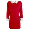 JOPHY & CO. Vestito Abito Donna con Colletto Casual a Maniche Lunghe (cod. 7087) (M, Rosso)