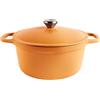 Commichef Casseruola leggera in ghisa 26 cm, 4,5 L, rosso terracotta - Pentola con coperchio per cucinare e cuocere il pane, padella smaltata, pentola compatibile con piani cottura a induzione
