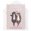 Tongue in Peach Divertenti carte di fidanzamento | Proposta di battute impegnata Amici Scherzo | È circa dannatamente tempo | Lontre Congratulazioni Matrimonio Amore | CBH875