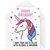 Tongue in Peach Divertente biglietto di compleanno, con unicorno, riempito con alcool e unicorni, per lei ragazza stelle, migliore amica, figlia, sorella Bestie, CBH504