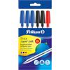 Pelikan - Stick Super Soft - Penna a Sfera - 6 Pezzi - Colori Misti - Per la Scuola e Ufficio - Inchiostro Scorrevole - Made in Germany