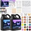 TOSUTO Resina Epossidica,1020 ml Resina Epossidica Trasparente,1:1Rapporto Colla Resina Epoxy con Indurente,Kit Resina Epossidica,per DIY Creazione Gioielli fare,Legno,Decorazioni,Artigianato