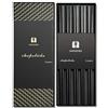 SUPJOYES Bacchette riutilizzabili in Fibra di Vetro, 5 Paia di Bacchette da Regalo, per minimalismo Cinese Giapponese, Lavabili in lavastoviglie, 24,6 cm