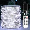 ZELUXDOT Catena Luminosa Bianca Fredda da 100m, LED a Spina su Filo d'Argento con 1000 LED, 8 Modalità per Matrimonio, Interni ed Esterni, Albero di Natale, Patio, Portico e Decorazione da Giardino