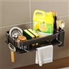 Swsdee Organizer Sottolavello Cucina, Non È Necessaria Alcuna Perforazione, Organizer da Cucina Autoadesivo e Sospeso,Porta Detersivi Salvaspazio, con 2 Porta Bacchette, 2 Ganci e Portasciugamani
