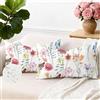 Brylleii Set di 2 Federe Cuscini per Divano 30x50 Impermeabili Esterno Fodere per Cuscini Decorativi con Cerniera Finto Lino Floreale Copricuscini Decorativa Vintage per Giardino Patio Soggiorno