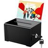 Uniclife Scatola di raccolta per donazioni in acrilico nero, 15,7 x 11,9 x 10,2 cm, scatola per suggerimenti con fessura e serratura, scatola per votazioni, contenitore per donazioni, scatola di