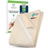 Sensalou Coprimaterasso Impermeabile 100x200 cm Beige - Letto Singolo | Traversina Spugna Morbida | Angoli Elastici | Silenzioso & Lavabile 95°C - Ottimale Protezione Materasso Beige
