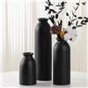 anquephd Set di vasi in ceramica moderna, 3 pezzi, vasi decorativi per fiori in diverse dimensioni (nero)