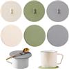 TRKETK 6 pezzi Coperchi in Silicone per Tazze, Copri Bicchiere Riutilizzabili Anti Polvere Coperchi Tazze Polvere per Tisane Antipolvere e Ermetici per Caffè, Tazze da Tè, Bevande Calde (3 Colori)