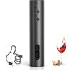 ZOYIDOUX Apribottiglie elettrico ricaricabile - Cavatappi elettrico USB-C, Mini portatile, design opaco nero