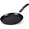 MONETA Etnea Evolution Crepiera Induzione 25 cm - Padella per Crepes Antiaderente Effetto Pietra in Alluminio Forgiato, Padella Pancake e Piadina Compatibile con Tutti i Piani Cottura - Made in Italy
