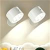 Cnlux Applique da Parete LED 2 Pezzi con Telecomando e Touch, 3 Temperature Colore, Batteria Ricaricabile 4400mAh USB-C, Luce Notte Dimmerabile Wireless 360° Orientabile per Camera da Letto Senza Fili
