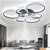 MiiR Plafoniera Con Ventilatore,luce Per Lampadario Con Ventilatore A LED Dimmerabile,luce Per Lampadario Con Ventola A Soffitto 85W ,6 Velocità, Luce Per Ventilatore Da Soffitto Per Camera Da Letto, Nero