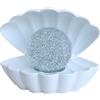 L & P Home & Gifts L&P Home & Gifts Luce d'atmosfera che cambia colore con conchiglia glitterata bianca Lesser & Pavey (LP49420)