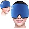 Hilph Neurocuffia Emicrania Cappello, Cuffia per Mal di Testa e Emicrania, Gel Ghiaccio Cappello Riutilizzabile, Terapia Fredda e Caldo, Headache Relief Hat per Migraine Male di Testa, Blu