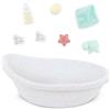 LullaBaby - Vasca da bagno per bambole - Set da bagno - Vasca giocattolo - Accessori per bambole - Gioco d'acqua reale - Bambini 2 anni +