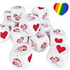 Inedit 194331 15 Dadi Amore Lesbico Bianchi Grandi, Misura 4,5 cm