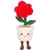 GIPSY TOYS - Mimi Flowers - Peluche Fiore - Rosa Rossa con Vaso Crema - 24 cm - Idea Regalo Bambini e Adulti - Peluche Kawaii - Morbido e Lavabile - Peluche Fiore Positivo
