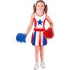 W WIDMANN MILANO Party Fashion - Costume da cheerleader, top e gonna, show girl, ballerina delle scuole superiori, carnevale, festa a tema