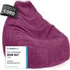 LUMALAND beanbag GIANT della linea Cord, 135 x 100 cm - Rivestimento morbido e lavabile - Rosso vino