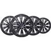 +PWR Car Parts Copricerchi 16 Pulse Nero, Set di 4 Unità, Universali, ABS ad Alto Impatto, Fissaggio a Pressione, Design Moderno e Ventilazione Ottimizzata