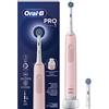 Oral-B Spazzolino Elettrico Ricaricabile Pro Series 3, Sensore di Pressione Luminoso, Batteria a Lunga Durata, 2 Testine, 1 Spazzolino Elettrico, 1 Custodia Viaggio, Rosa, Idea Regalo