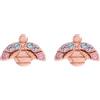 Olivia Burton Orecchini a Perno da Donna Collezione Rainbow Bee in Oro Rosa Decorato con Cristalli - OBJAME274