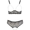 Cottelli Collection Reggiseno Perlenset con perle, set di catene, nero, taglia 2XL, taglia XXL
