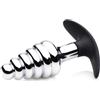 Master Series Dark Hive Metal And Silicone Ribbed Anal Plug